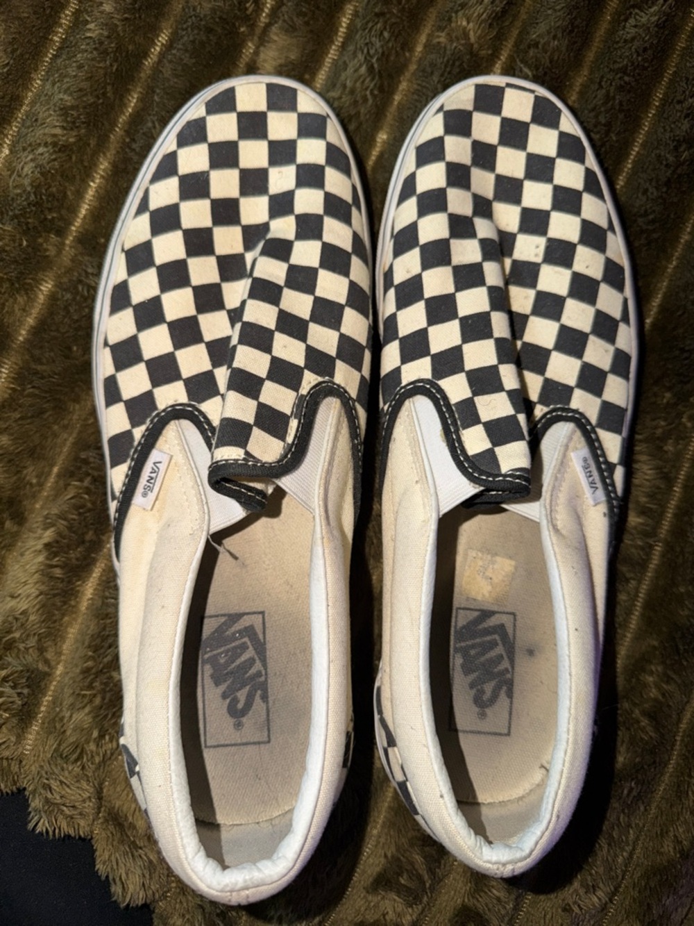 Vans Checkerboard Slip-On in Black and White